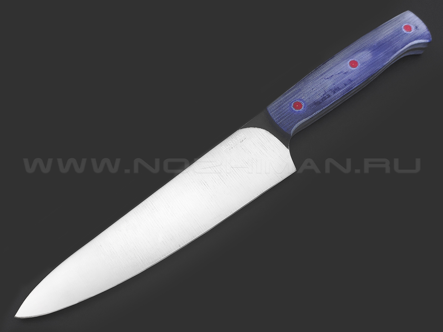 Кухонный нож Burlax BX0100 сталь x50Cr15MoV, рукоять фиолетовая микарта