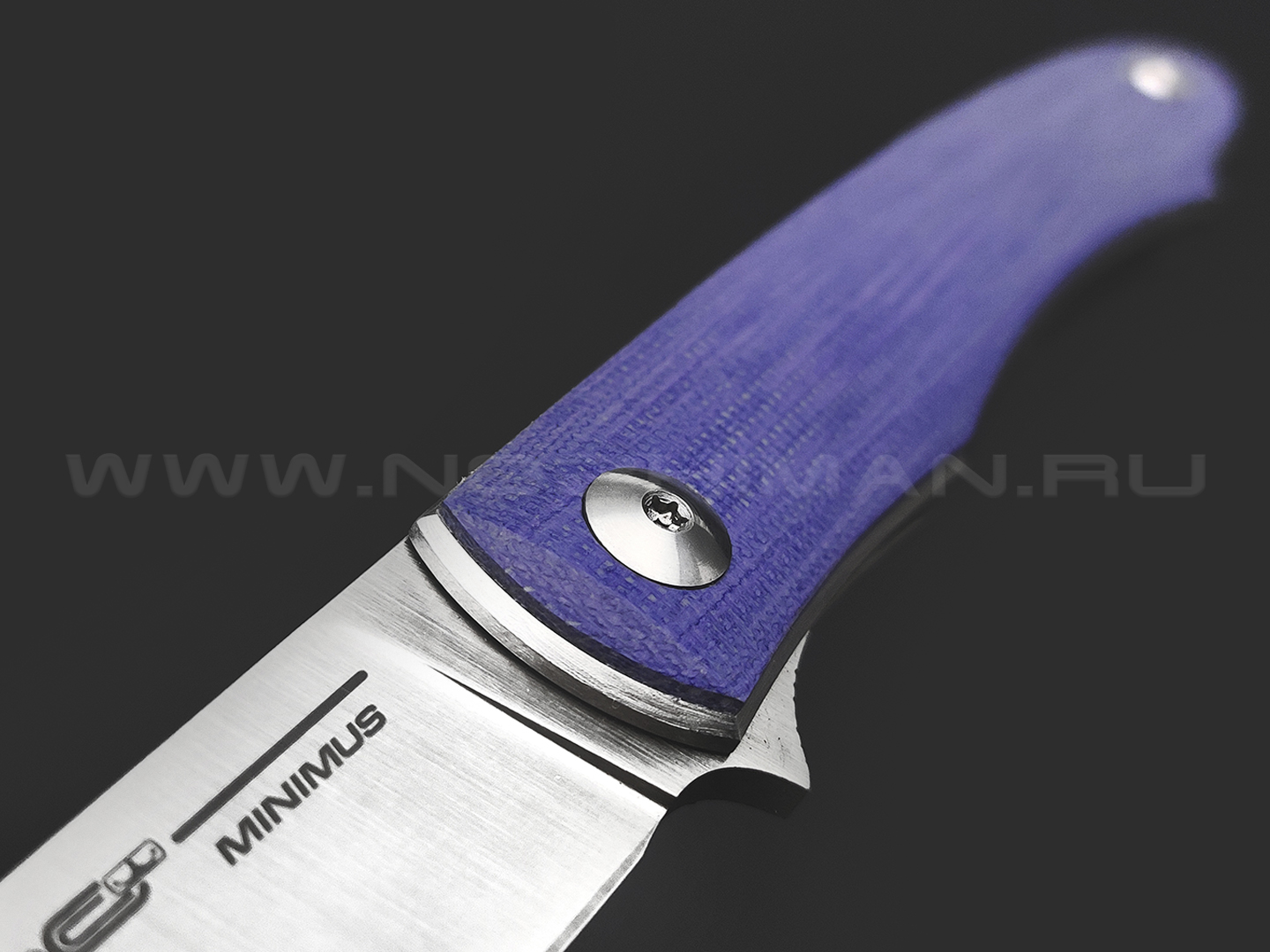 N.C.Custom нож Minimus сталь X105, рукоять синяя микарта