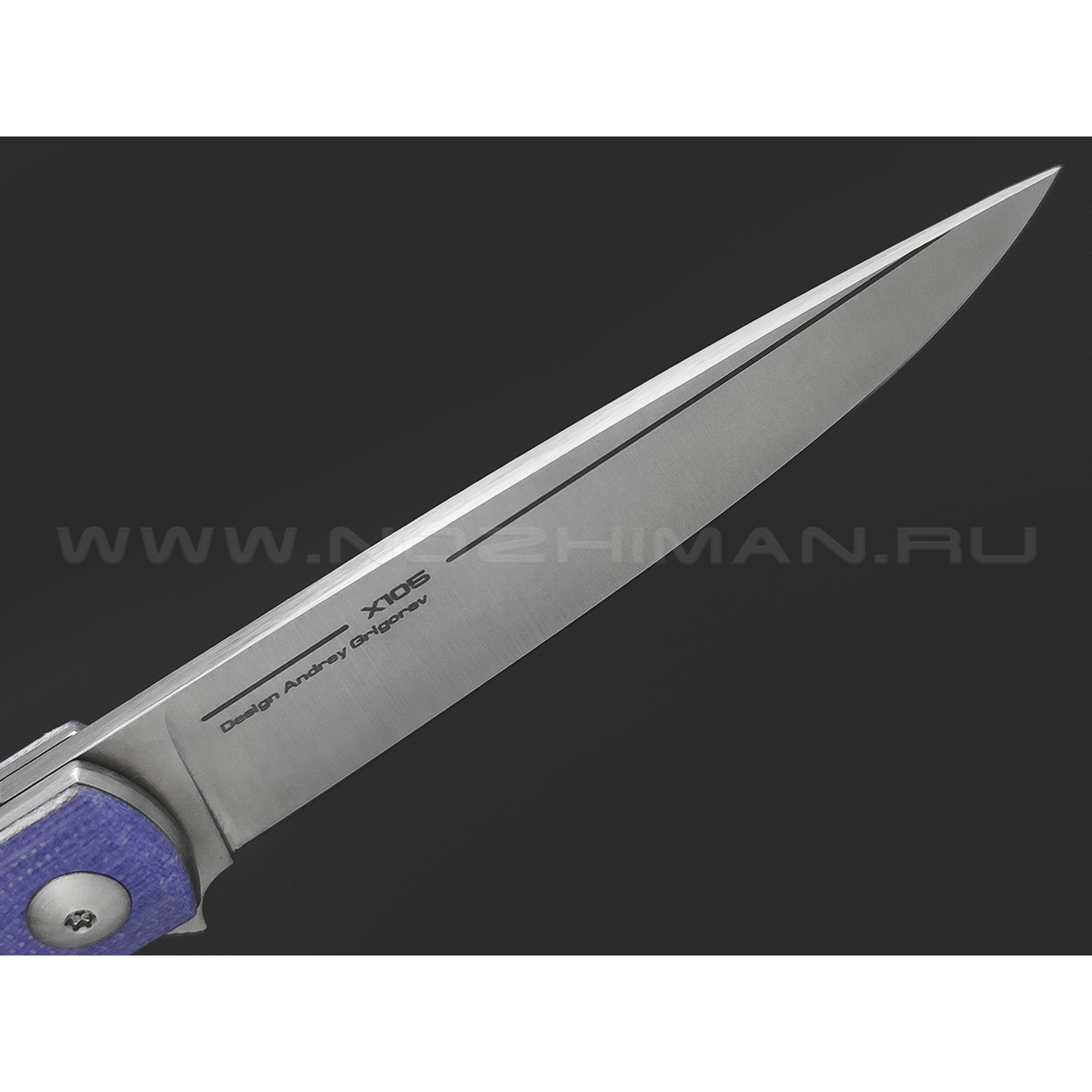 N.C.Custom нож Minimus сталь X105, рукоять синяя микарта