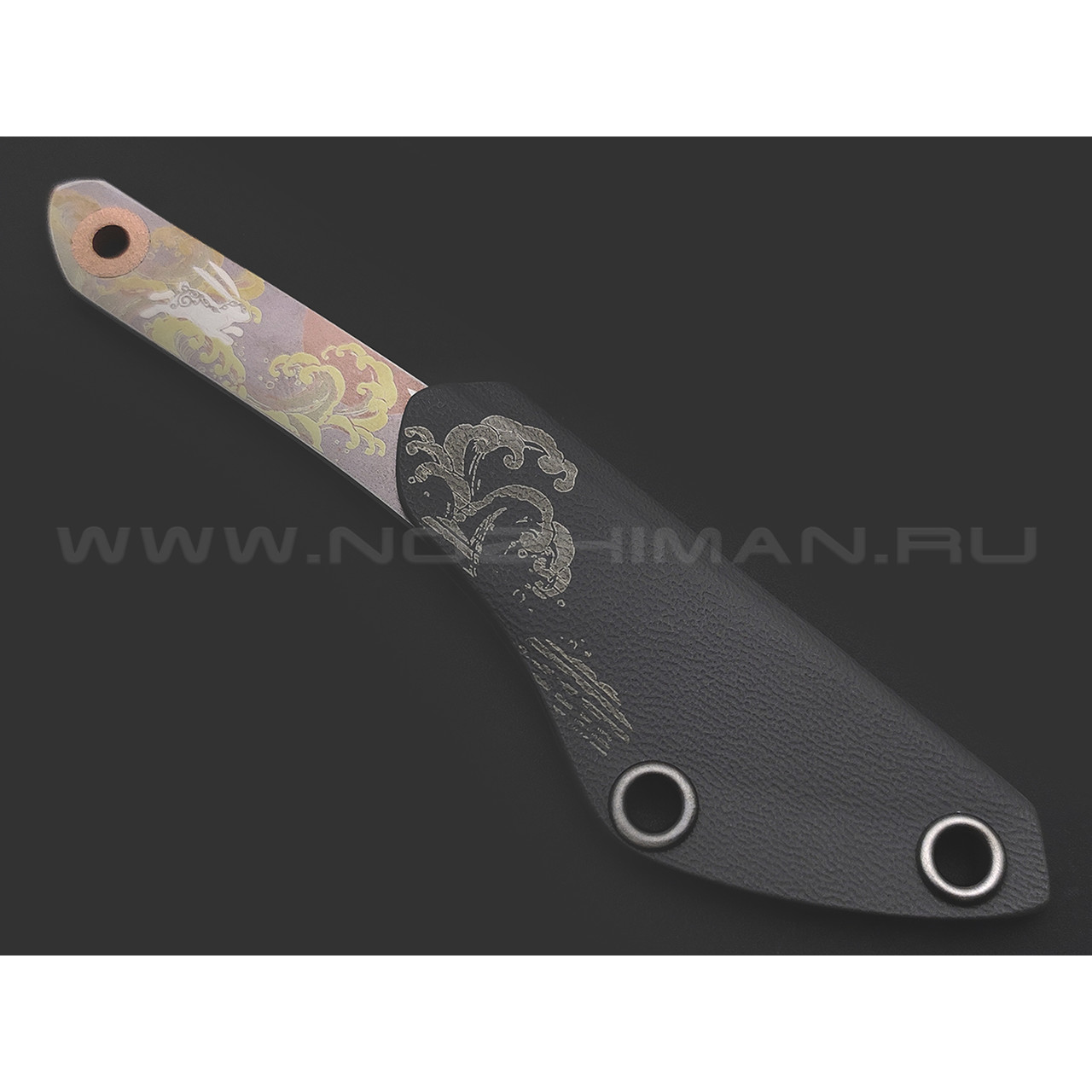 N.C.Custom киридаши KOI "Rabbit Blue" сталь Aus-8 bead-blast