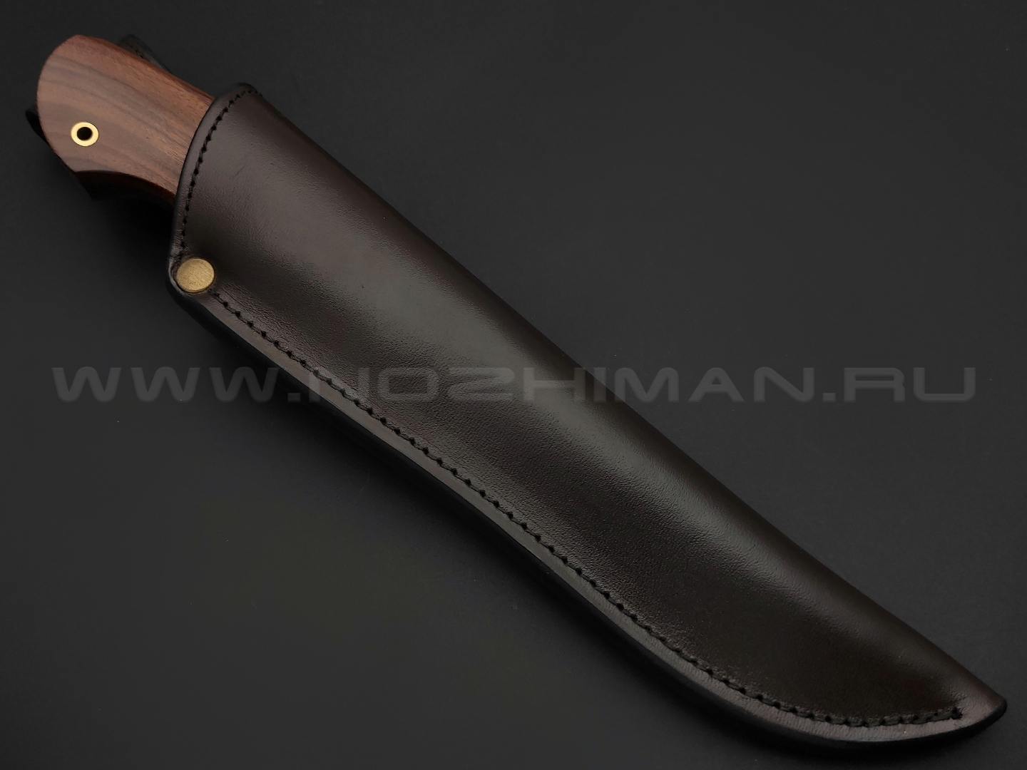 Кузница Васильева нож НЛВ143 ламинат M390, рукоять макассар, мокумэ-ганэ, рог буйвола