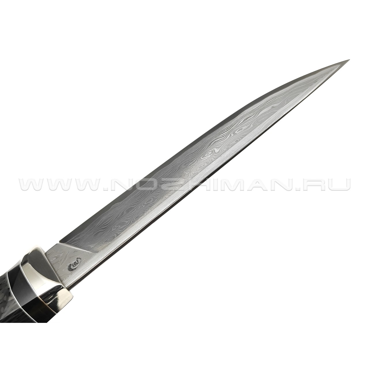 Кузница Васильева нож НЛВ142 ламинат CPM Rex 121, рукоять carbon fiber, никель