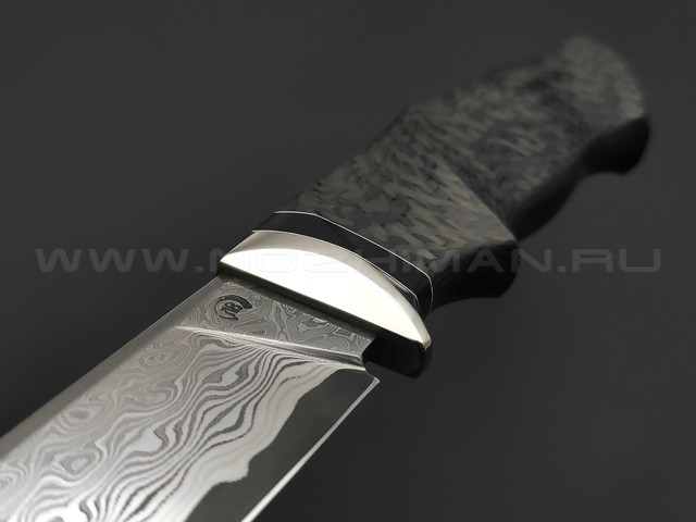Кузница Васильева нож НЛВ142 ламинат CPM Rex 121, рукоять carbon fiber, никель