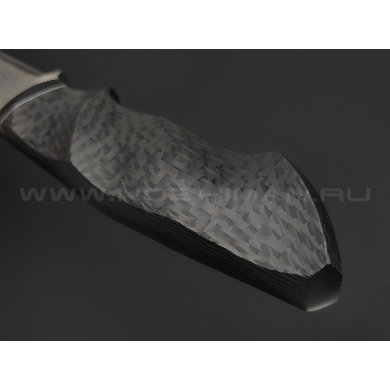 Кузница Васильева нож НЛВ142 ламинат CPM Rex 121, рукоять carbon fiber, никель