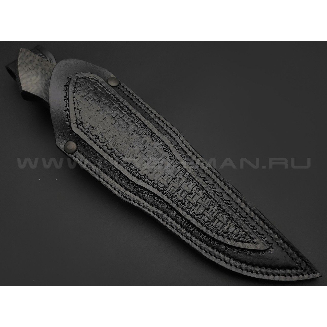 Кузница Васильева нож НЛВ142 ламинат CPM Rex 121, рукоять carbon fiber, никель