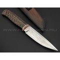 Кузница Васильева нож НЛВ138 ламинат M390, рукоять Carbon fiber Copper, мокумэ-ганэ Кузница Васильева нож НЛВ138 ламинат M390, рукоять Carbon fiber Copper, мокумэ-ганэ