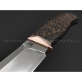 Кузница Васильева нож НЛВ138 ламинат M390, рукоять Carbon fiber Copper, мокумэ-ганэ Кузница Васильева нож НЛВ138 ламинат M390, рукоять Carbon fiber Copper, мокумэ-ганэ