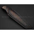 Кузница Васильева нож НЛВ138 ламинат M390, рукоять Carbon fiber Copper, мокумэ-ганэ Кузница Васильева нож НЛВ138 ламинат M390, рукоять Carbon fiber Copper, мокумэ-ганэ