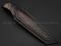 Кузница Васильева нож НЛВ138 ламинат M390, рукоять Carbon fiber Copper, мокумэ-ганэ