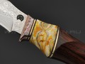 Кузница Васильева нож НЛВ144 ламинат M390, рукоять айронвуд, мокумэ-ганэ, зуб мамонта