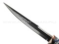 Кузница Васильева нож НЛВ135 ламинат CPM Rex 121, рукоять Silver Twill, мокумэ-ганэ, зуб мамонта