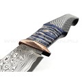 Кузница Васильева нож НЛВ135 ламинат CPM Rex 121, рукоять Silver Twill, мокумэ-ганэ, зуб мамонта