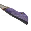 Кузница Васильева нож НЛВ136 ламинат S390, рукоять Silver Twill Purple, мокумэ-ганэ, carbon fiber