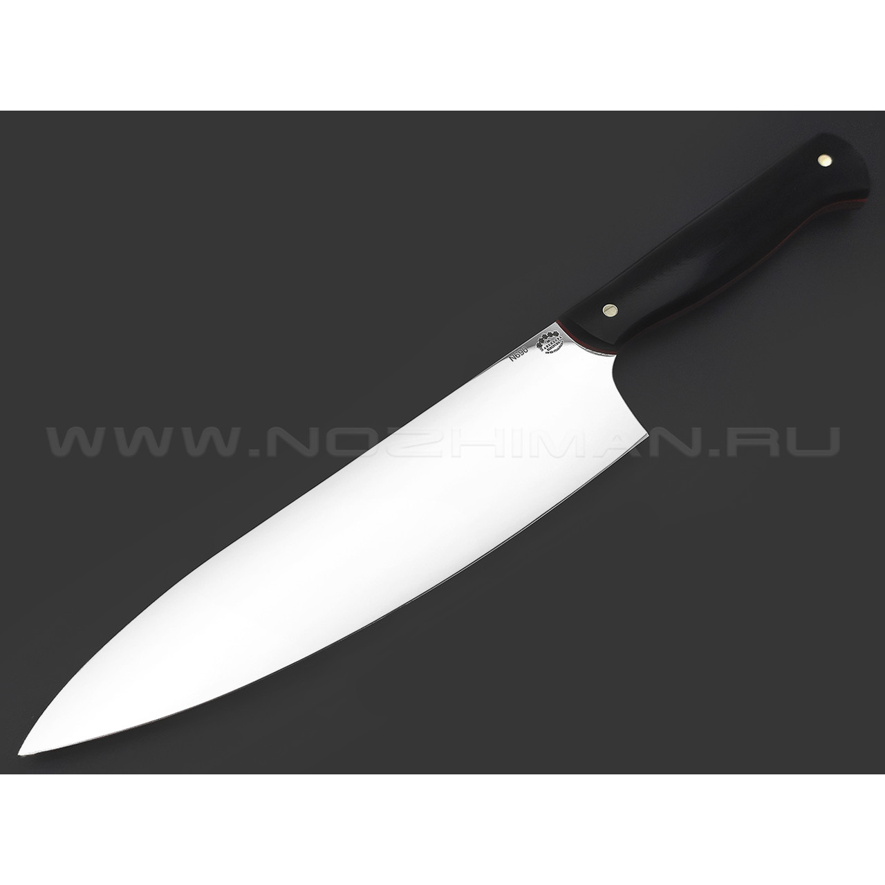 Товарищество Завьялова кухонный нож Шеф сталь N690, рукоять G10 black