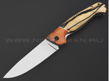 Товарищество Завьялова складной нож Бизон сталь K340 bead-blast, рукоять Лунный эбен, кап клена, G10