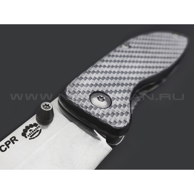 Товарищество Завьялова складной нож Друг сталь CPR стоунвош, рукоять Silver Twill