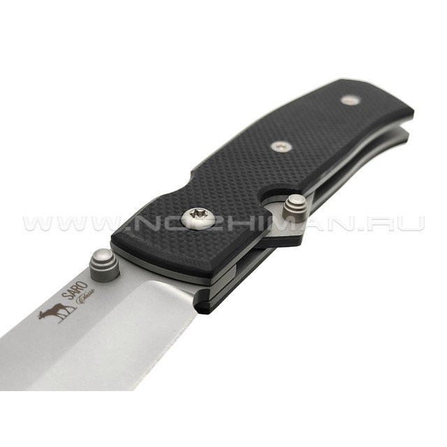 Saro нож Wild West сталь Aus10 bead-blast, рукоять G10 black