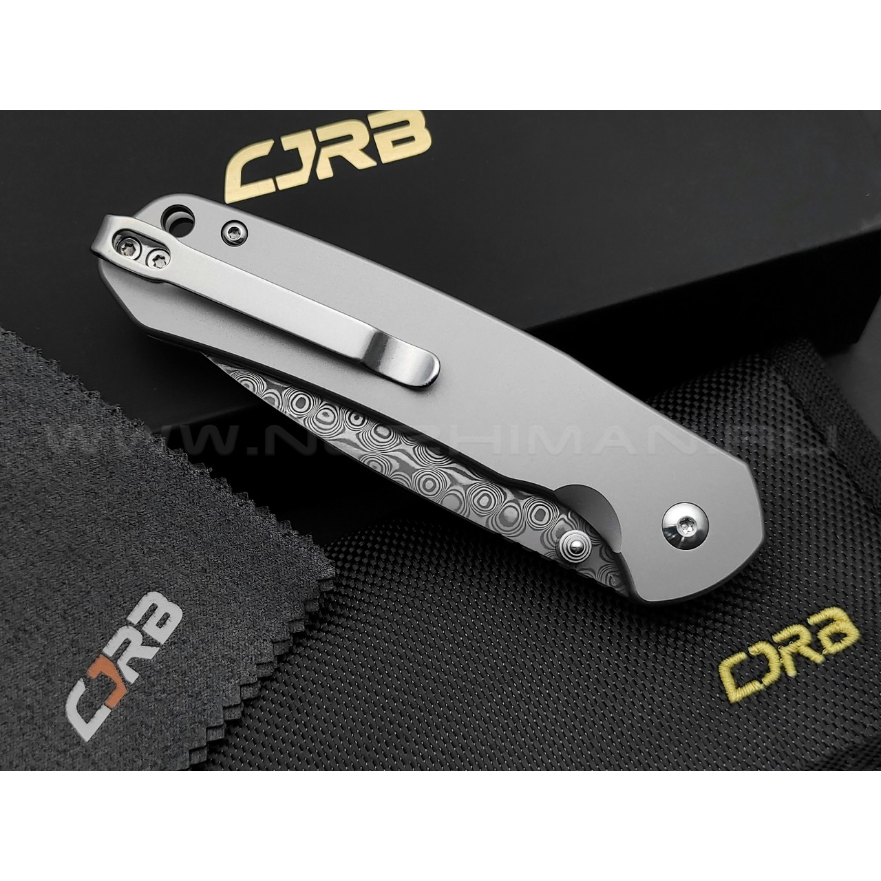 Нож CJRB Pyrite J1925T-DM сталь Damascus, рукоять Titanium TC4