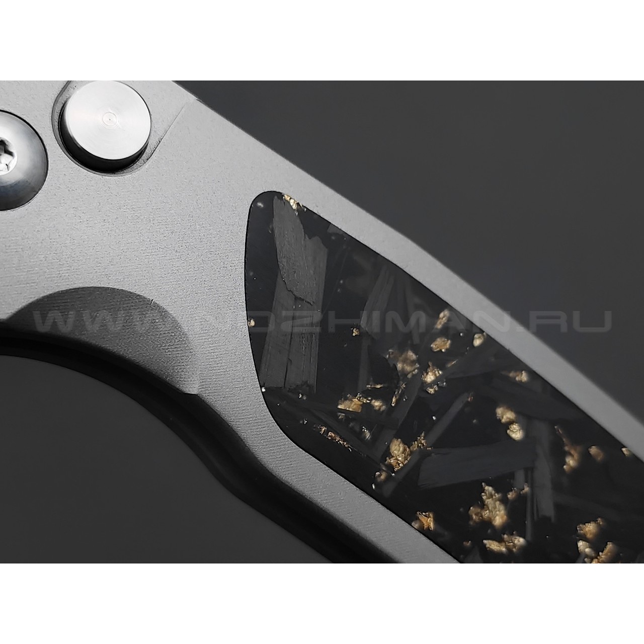 Нож CJRB Pyrite J1925T-GCF сталь CPM S90V, рукоять Titanium TC4, Carbon fiber gold flake