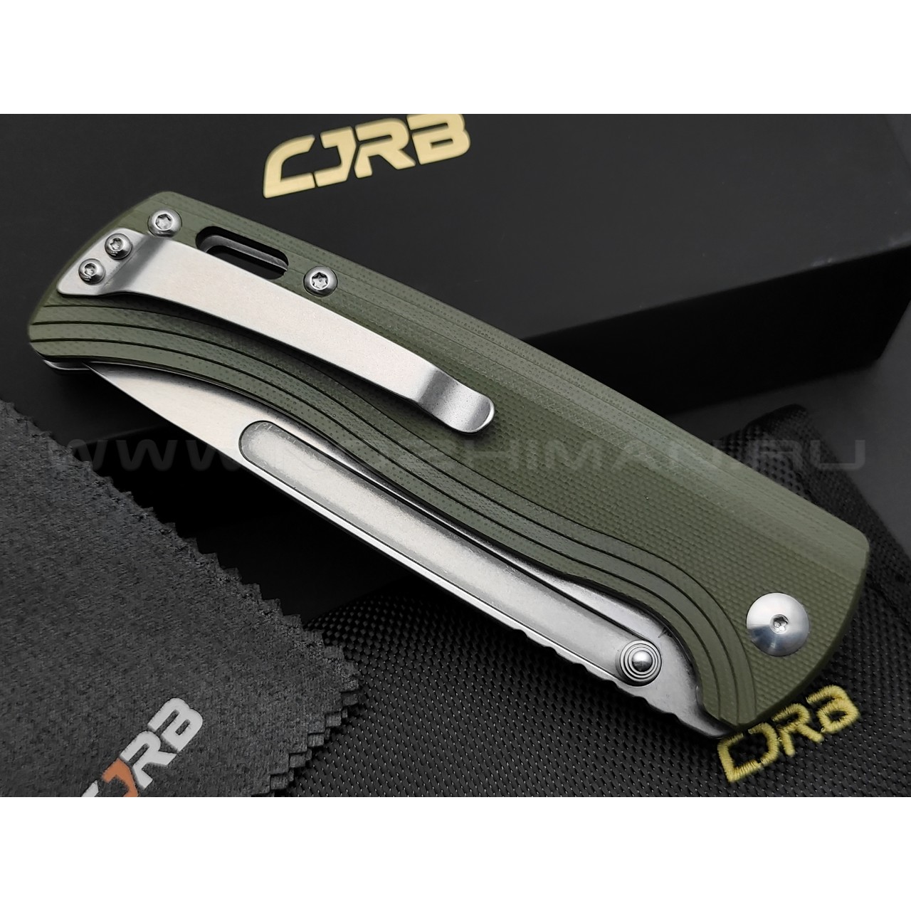 Нож CJRB Resource J1932-GN сталь AR-RPM9 стоунвош, рукоять G10 green