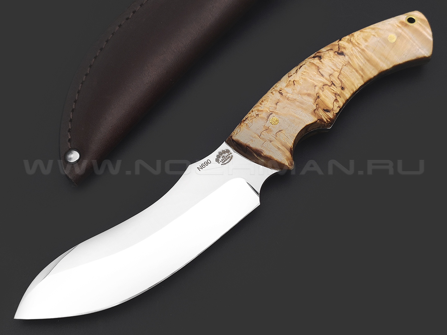 Товарищество Завьялова нож Че-Гевара сталь N690, рукоять Карельская береза