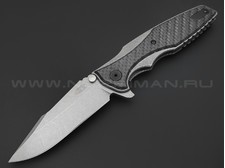 Zero Tolerance нож 0393GLCF сталь CPM 20CV stonewash, рукоять Titanium, Carbon fiber