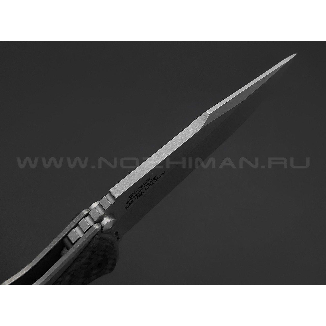 Zero Tolerance нож 0393GLCF сталь CPM 20CV стоунвош, рукоять Titanium, Carbon fiber