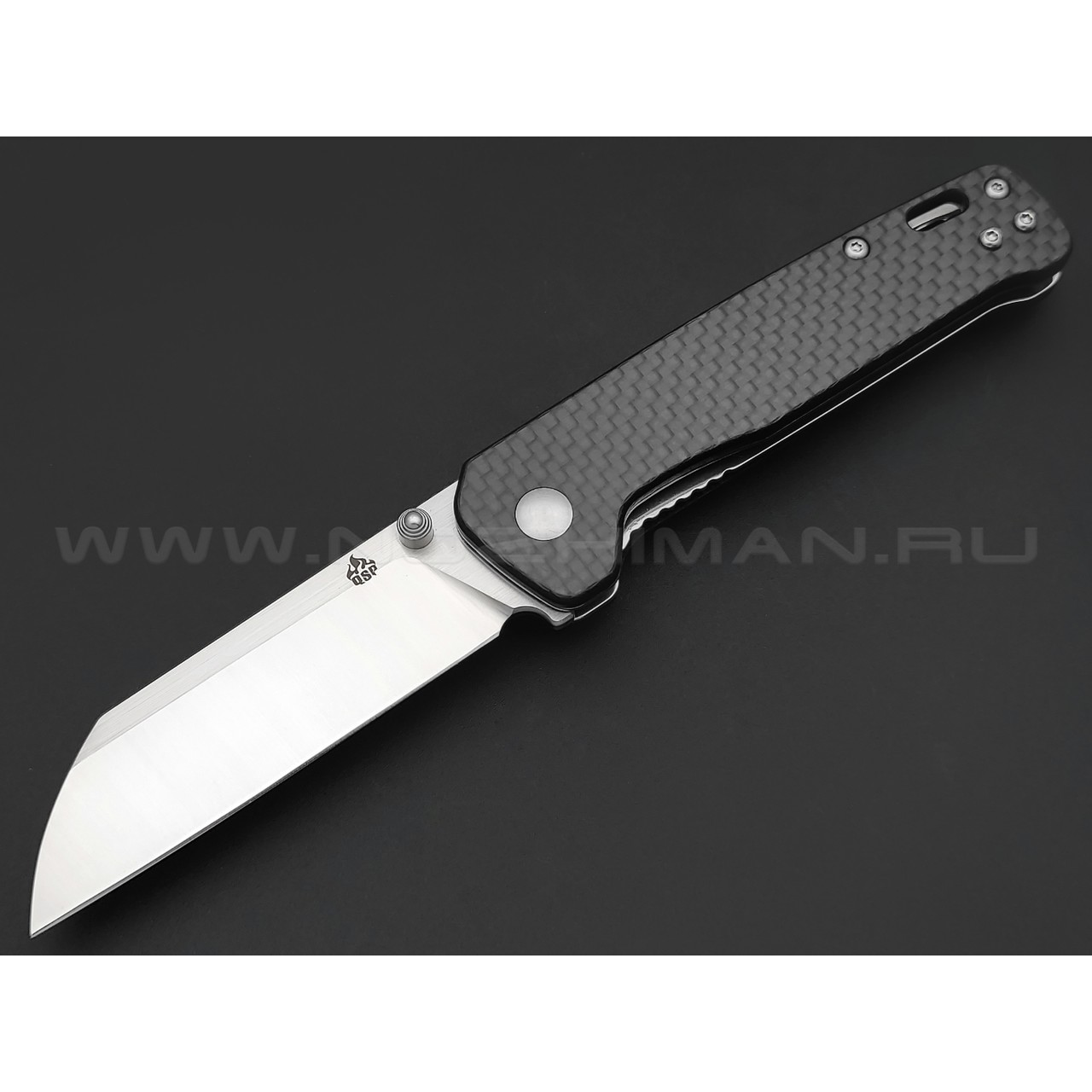 Нож QSP Penguin QS130-E сталь D2 satin, рукоять Carbon fiber