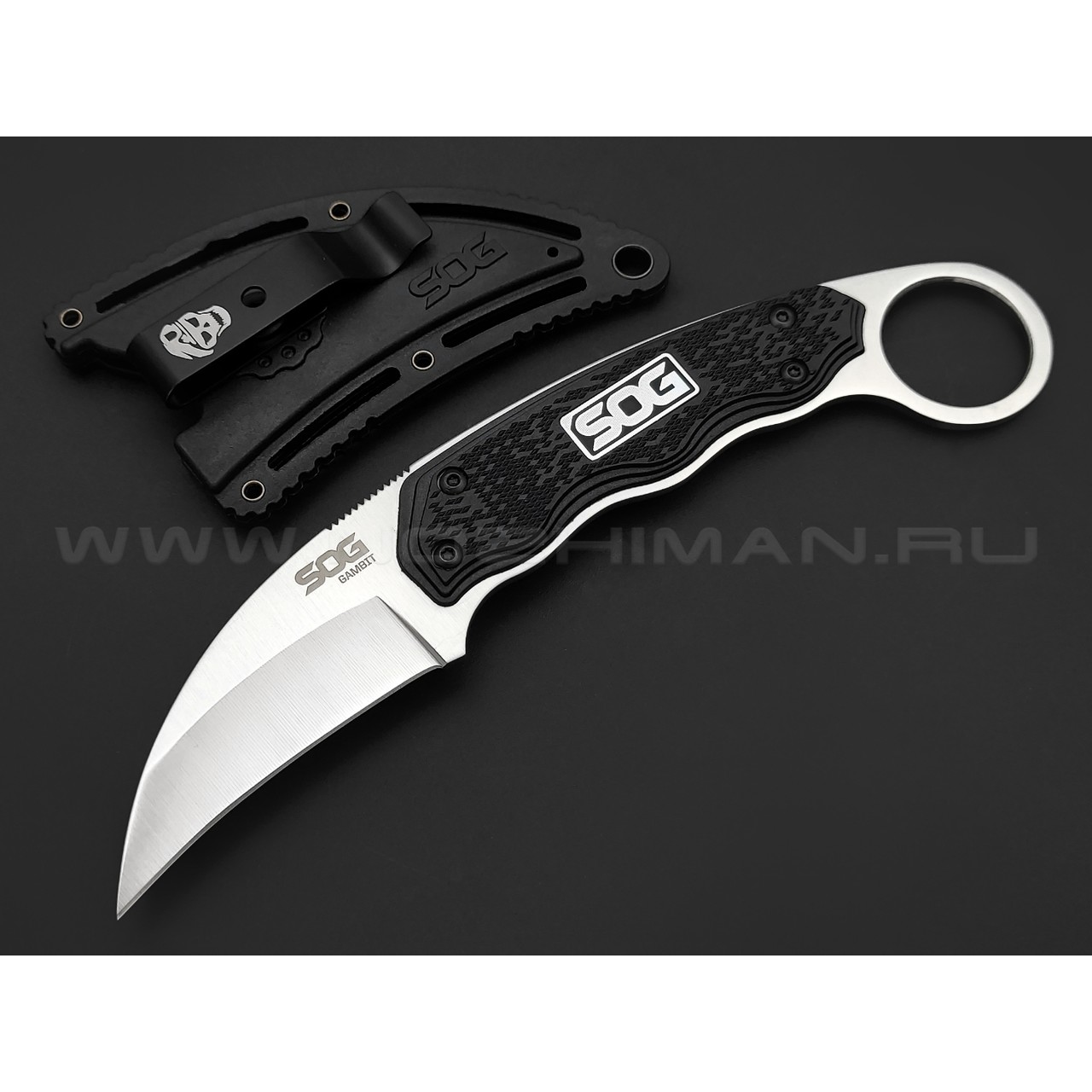Нож керамбит SOG Gambit GB1001 сталь 3Cr13, рукоять GRN