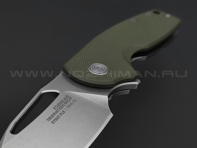 Нож SOG Stout FLK Green 14-03-01-57 сталь Cryo D2, рукоять Stainless steel, G10 green