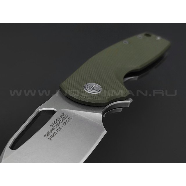 Нож SOG Stout FLK Green 14-03-01-57 сталь Cryo D2, рукоять Stainless steel, G10 green