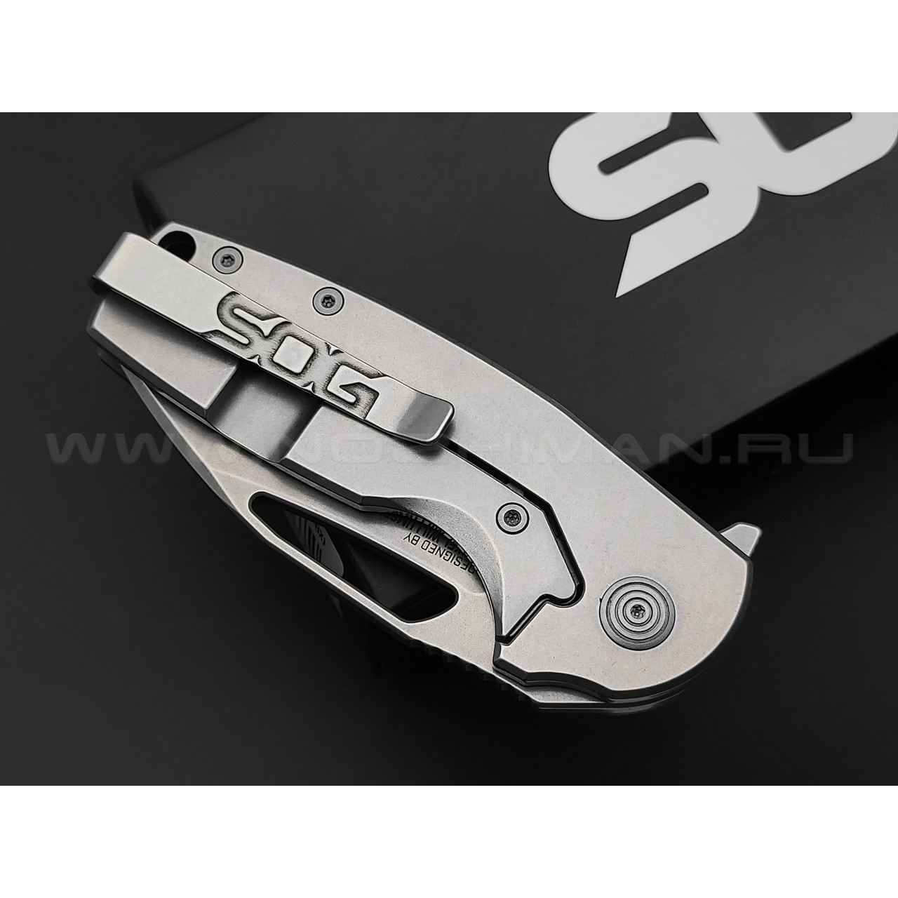 Нож SOG Stout FLK Green 14-03-01-57 сталь Cryo D2, рукоять Stainless steel, G10 green
