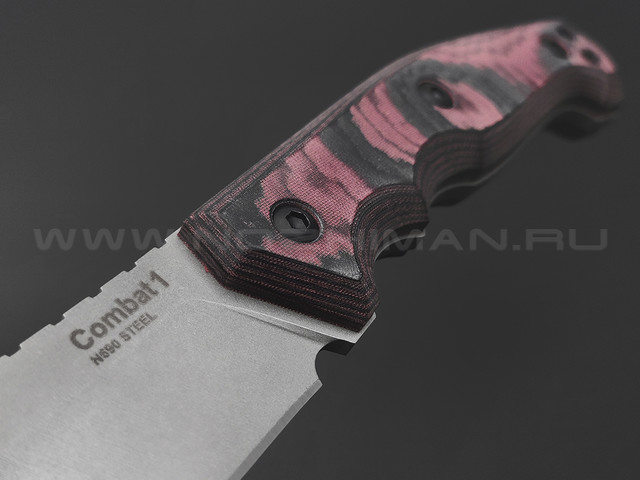 Eagle Knives нож Combat 1 сталь N690, рукоять Micarta black & red
