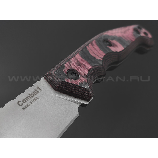 Eagle Knives нож Combat 1 сталь N690, рукоять Micarta black & red
