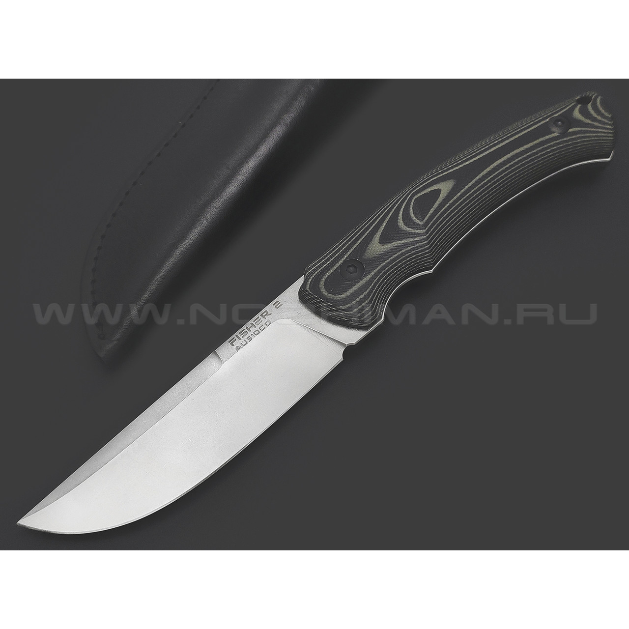 Eagle Knives нож Fisher 2 сталь Aus10Co стоунвош, рукоять G10 black & green