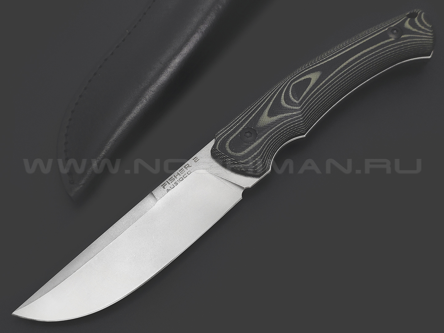 Eagle Knives нож Fisher 2 сталь Aus10Co stonewash, рукоять G10 black & green