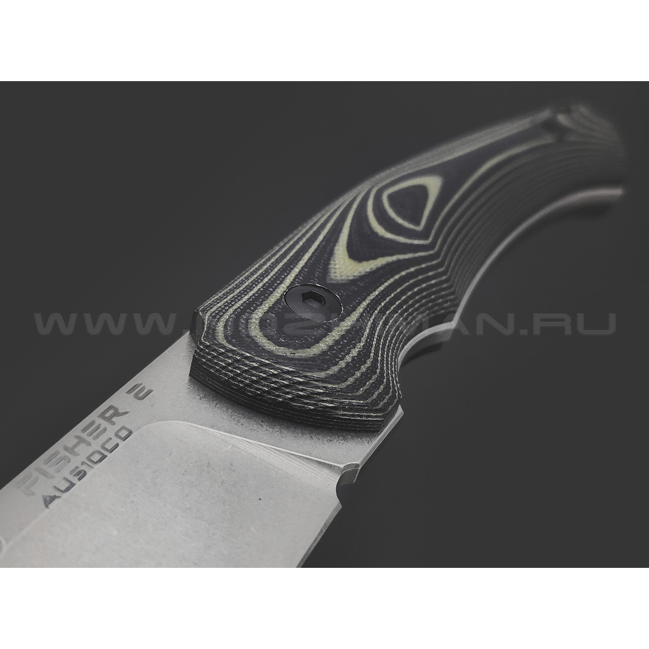 Eagle Knives нож Fisher 2 сталь Aus10Co стоунвош, рукоять G10 black & green