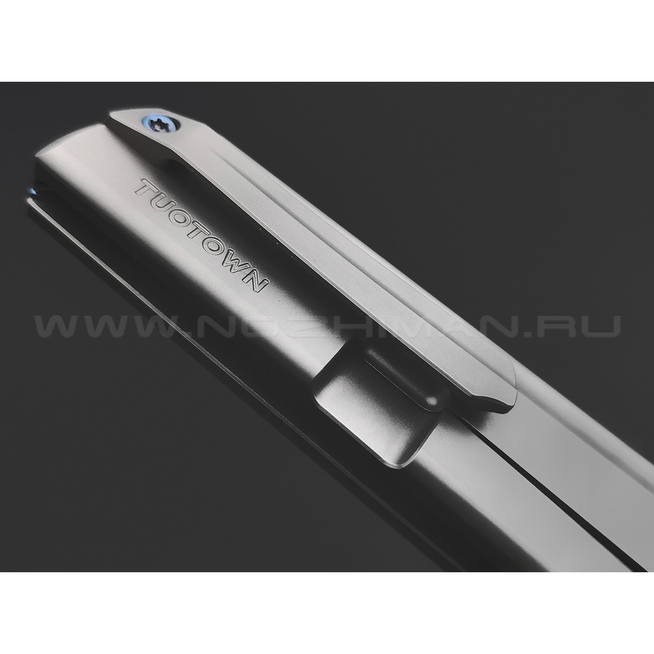 TuoTown складной нож Common сталь Damascus, рукоять Titanium TC4 grey