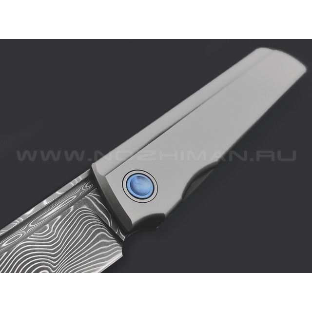 TuoTown складной нож Common сталь Damascus, рукоять Titanium TC4 grey