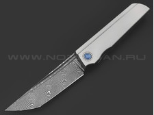 TuoTown нож Common сталь Damascus, рукоять Titanium TC4 grey