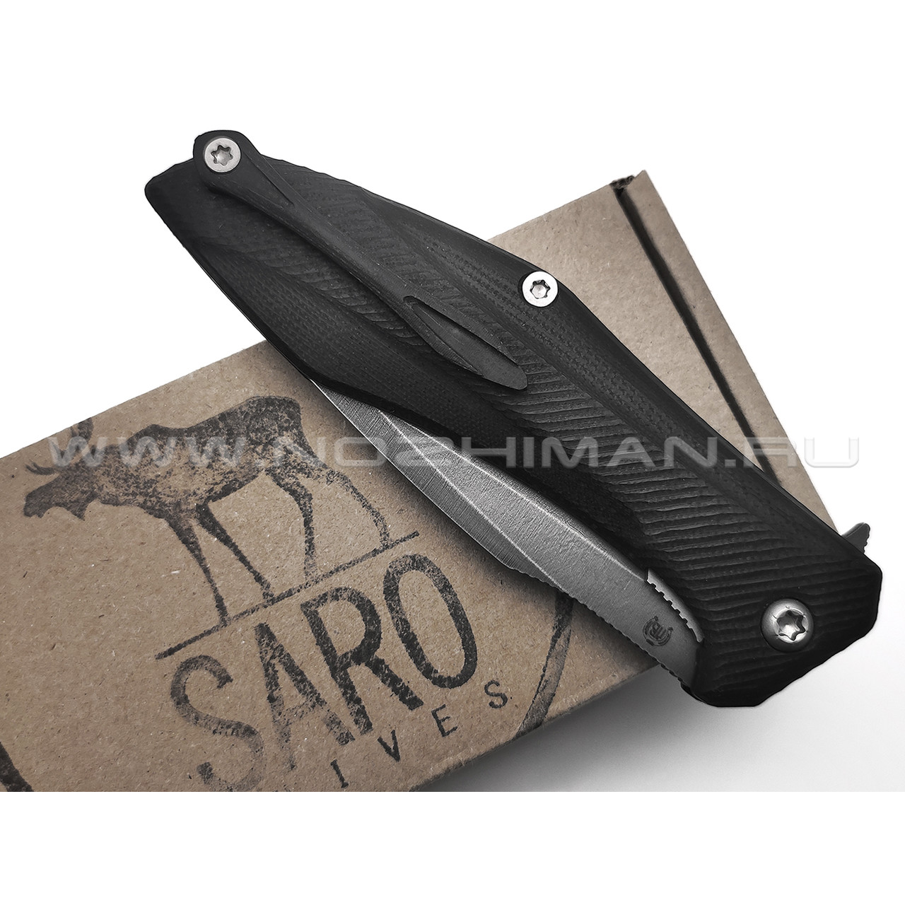Saro нож Грач сталь Ламинат, рукоять G10 black