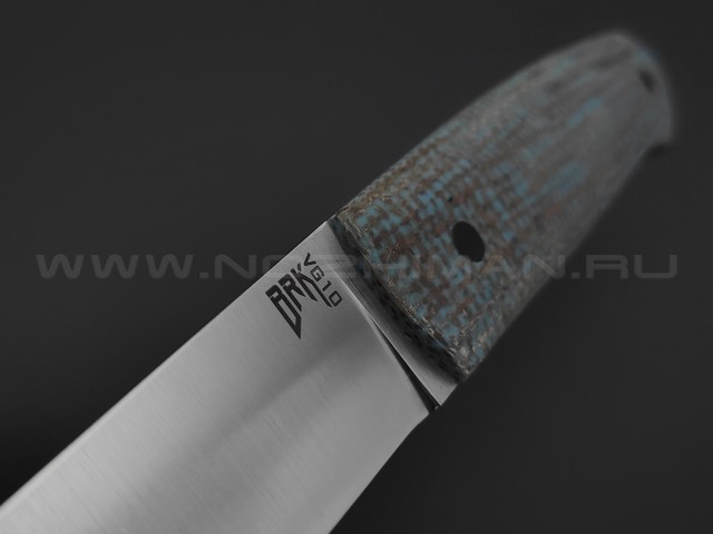 Burlax нож Fin BX0204 convex сталь VG-10 satin, рукоять Micarta Dark Cyan