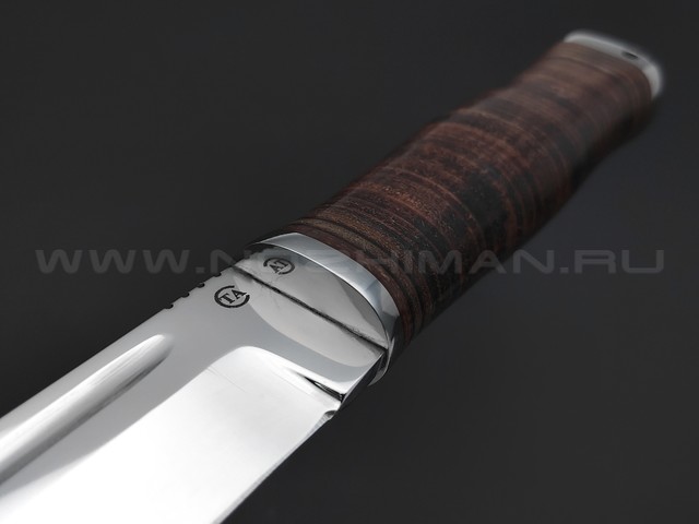 Титов и Солдатова нож Горец-3 сталь 95Х18, рукоять наборная кожа, сталь
