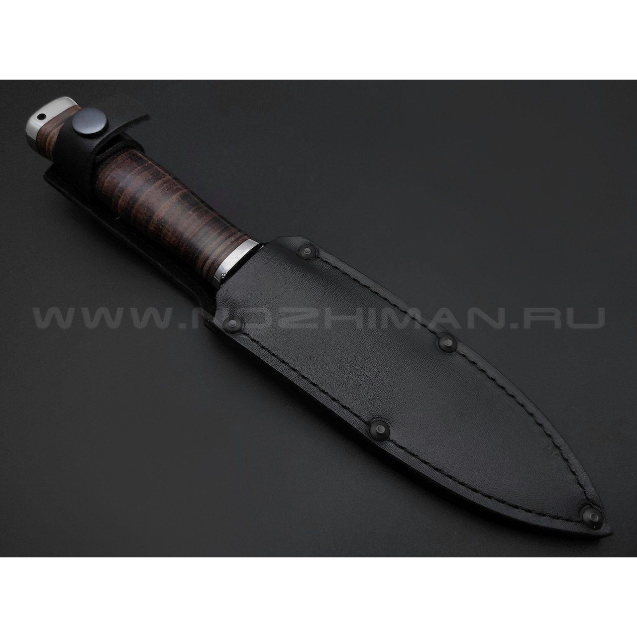 Титов и Солдатова нож Горец-3 сталь 95Х18, рукоять наборная кожа, сталь