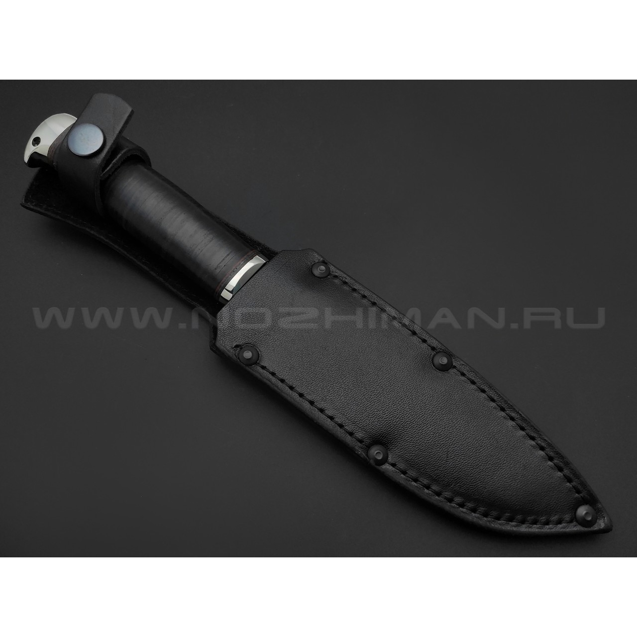 Титов и Солдатова нож Комбат-4 сталь 95Х18, рукоять наборная кожа, мельхиор