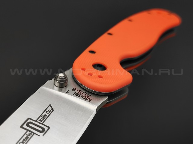 Нож Ontario RAT-1 Orange 8848OR сталь Aus-8 satin, рукоять GRN