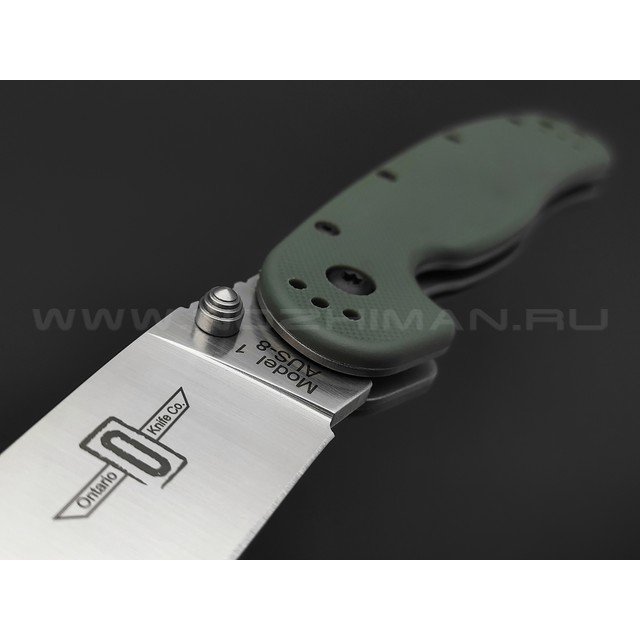 Нож Ontario RAT-1 Olive Drab 8848OD сталь Aus-8 satin, рукоять GRN