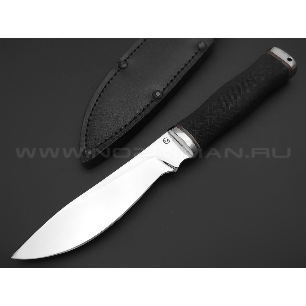 Титов и Солдатова нож Русак-1 сталь 65Х13, рукоять резина, мельхиор