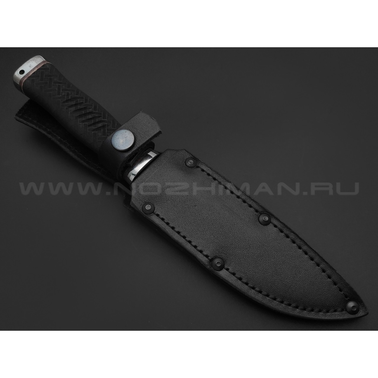 Титов и Солдатова нож Русак-1 сталь 65Х13, рукоять резина, мельхиор
