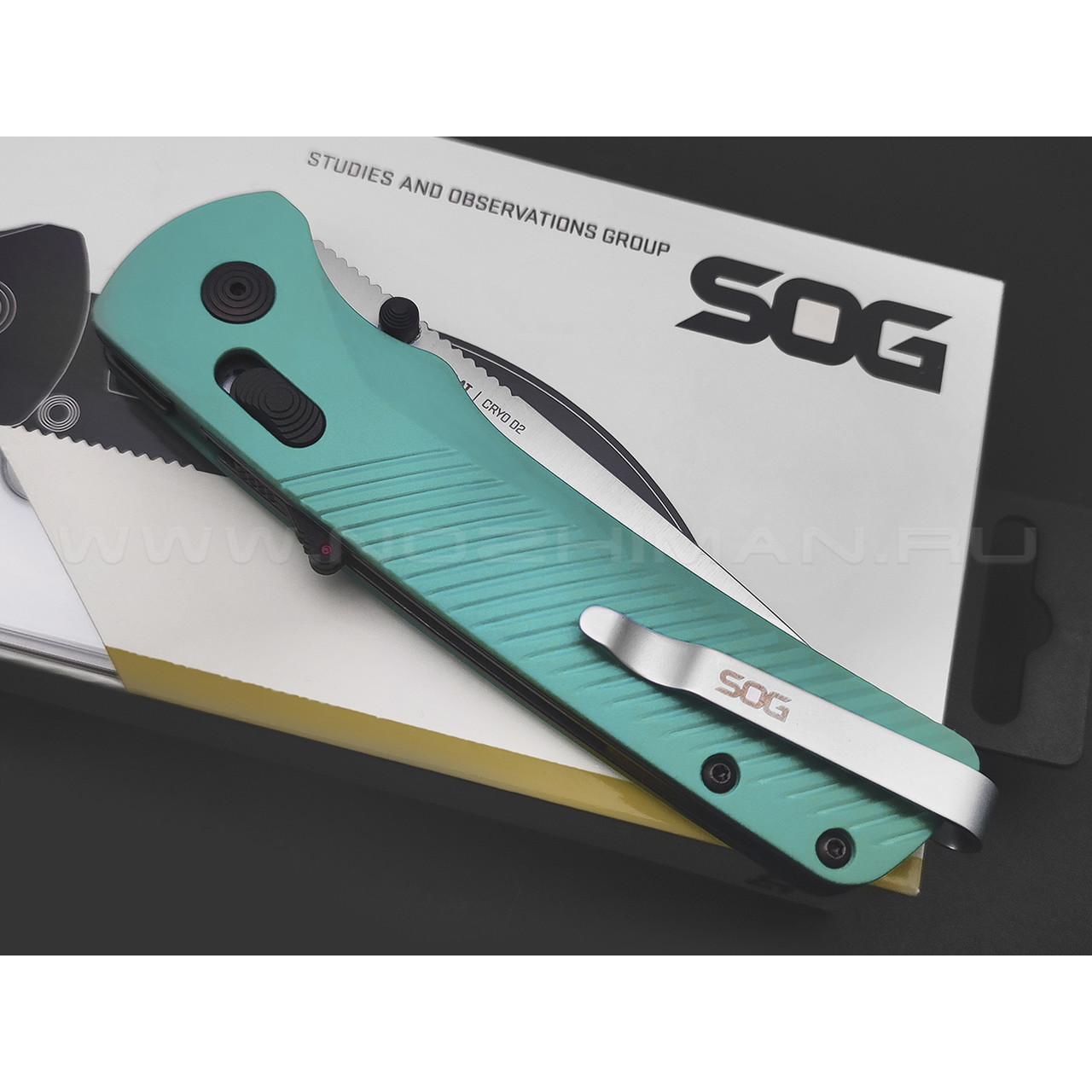 Нож SOG Flash AT Petrol 11-18-13-41 сталь Cryo D2 satin, рукоять Glass Reinforced Nylon